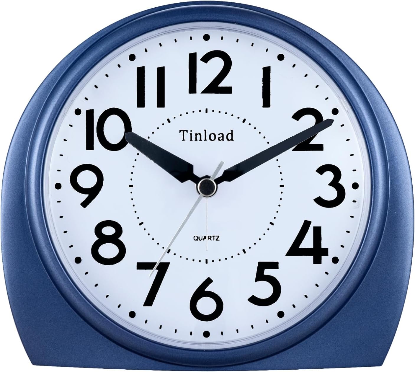 Tinload 5.5" Large Analog Alarm Clock Silent Non Ticking, Gentle Wake, Beep Sounds, Increasing Volume, Battery Operated Snooze and Manual Light, Easy Set