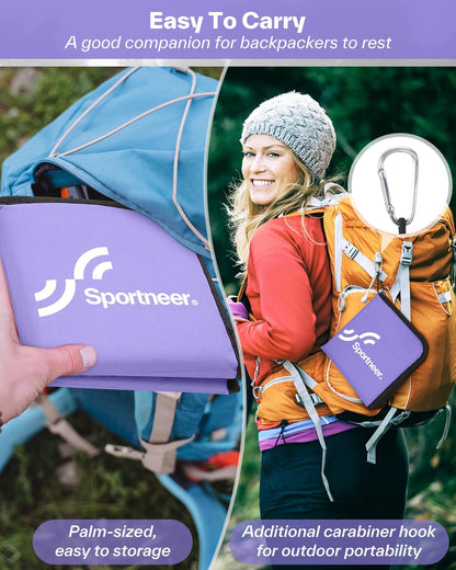 Sportneer Sitting Pad, 0.13lbs Lightweight Waterproof Folding Seat Pad for Backpacking, 15.75'' x 15.75'' Portable Camping Seat Mat for Hiking, Picnics & Outdoor Use