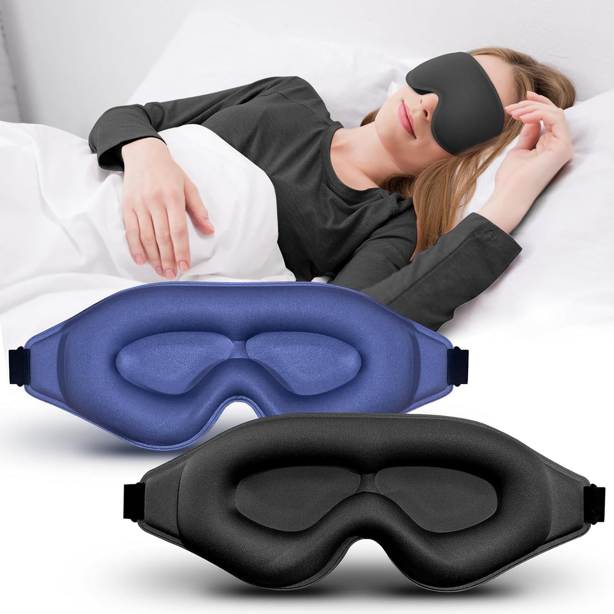 3D Advanced Eye Mask for Sleeping, Ultra Delicate Soft Skin Friendly Eye mask,100% Blackout Sleep Eye Mask for Sleep, Eyelash Extension Sleep mask, Sleeping Eye Masks for Men and Women