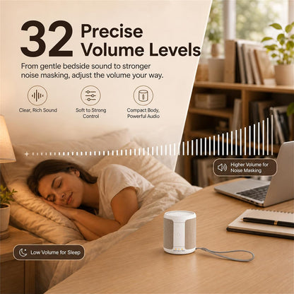 Portable White Noise Machine, 30 Sounds, USB-C, 12H Battery, Mini Travel