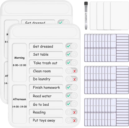 Dry Erase Chore Chart for Kids to Do List Magnetic Checklist Board Reusable RV Daily Routine Schedule Planning Boards with Blank Checklist Cardstock for Habit Tracker or Daily and Weekly Planner