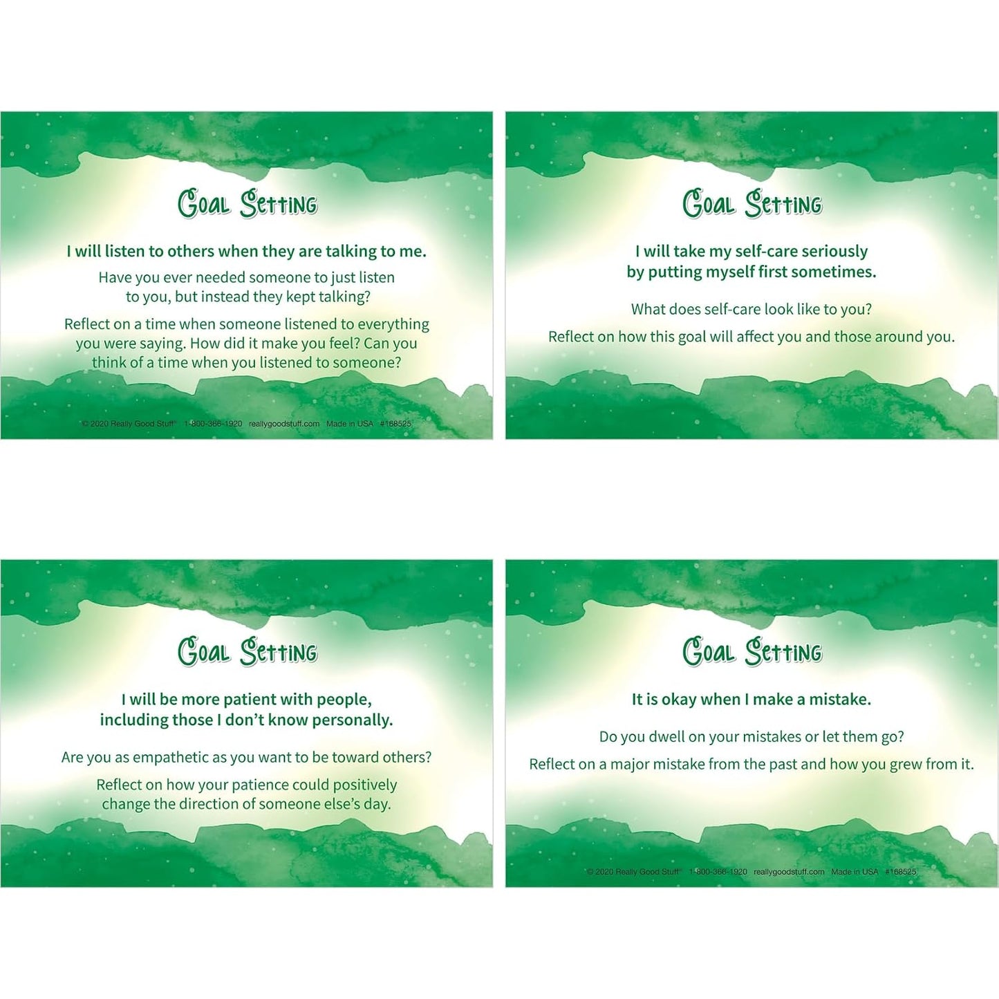 Really Good Stuff Self Care Reflection Cards-Mindful Thinking | Ages 11+, Grades 6+, Positive Affirmations, Meditation Techniques to Manage Emotions & Feelings for Kids & Adults