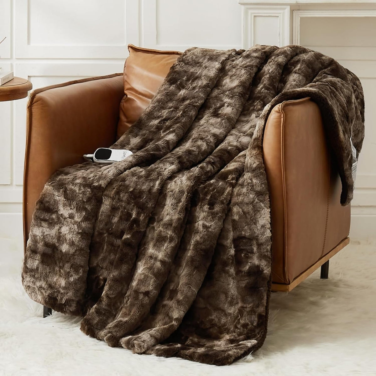 Homemate Heated Blanket Electric Heating Throw 50x60 Plush Faux Fur Sherpa