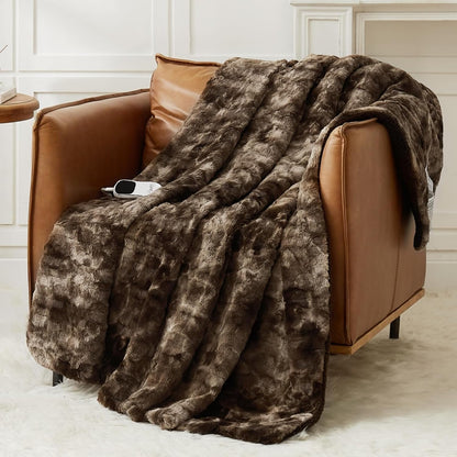 Homemate Heated Blanket Electric Heating Throw 50x60 Plush Faux Fur Sherpa