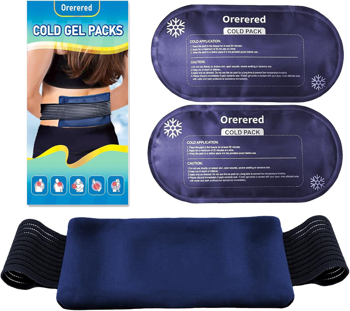 Ice Packs for Injuries Reusable, Soft Cold Gel Packs