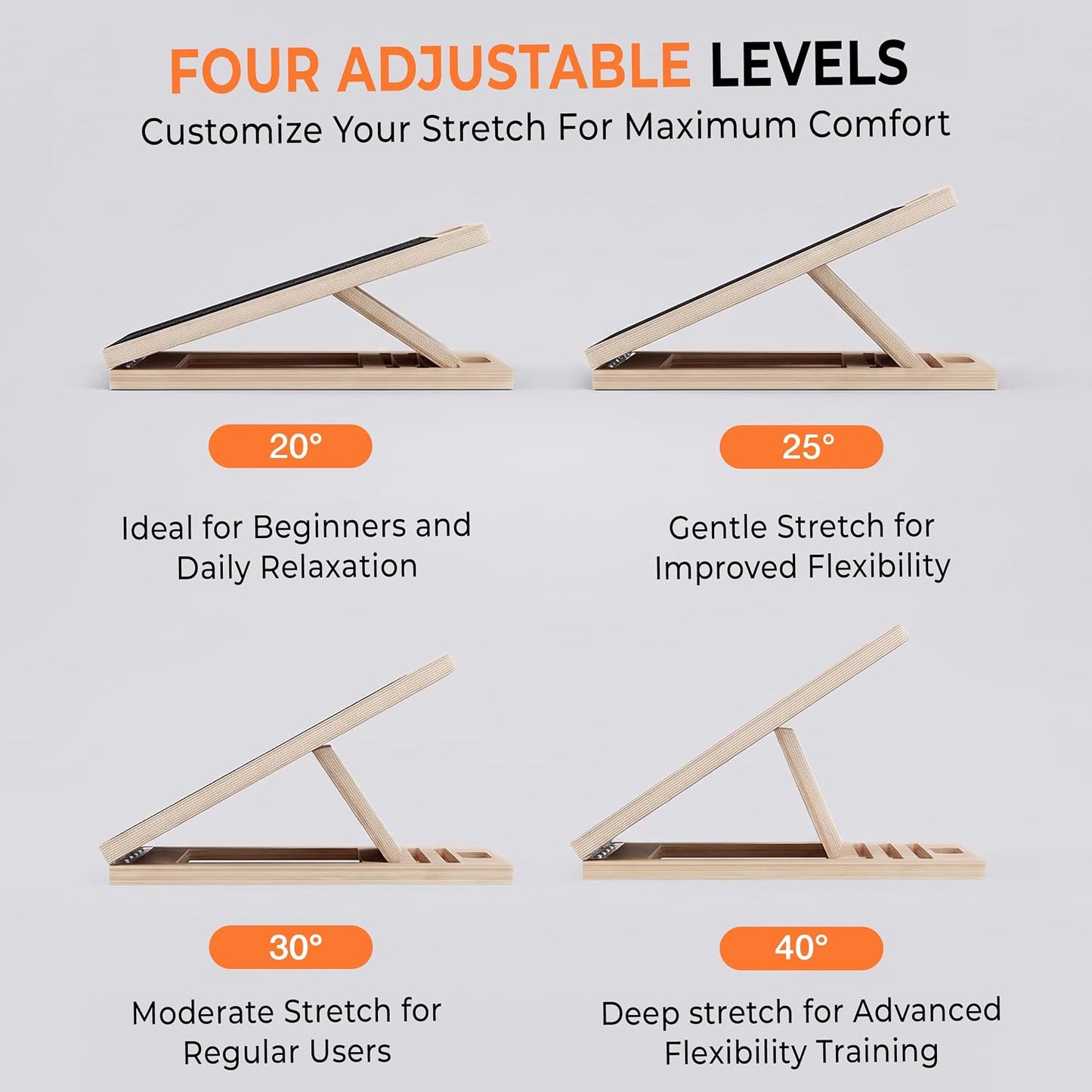 Adjustable Slant Board for Calf Stretching – Incline Stretch Wedge for Achilles Tendon, Plantar Fasciitis Relief, Squat Support & Physical Therapy, Non-Slip Calf Stretcher for Home Gym