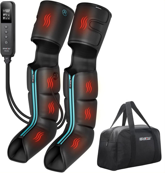 CINCOM Leg Massager with Heat and Air Compression for Pain Relief FSA - HSA | Air compression boots, for calf & foot, promotes recovery, relieves edema