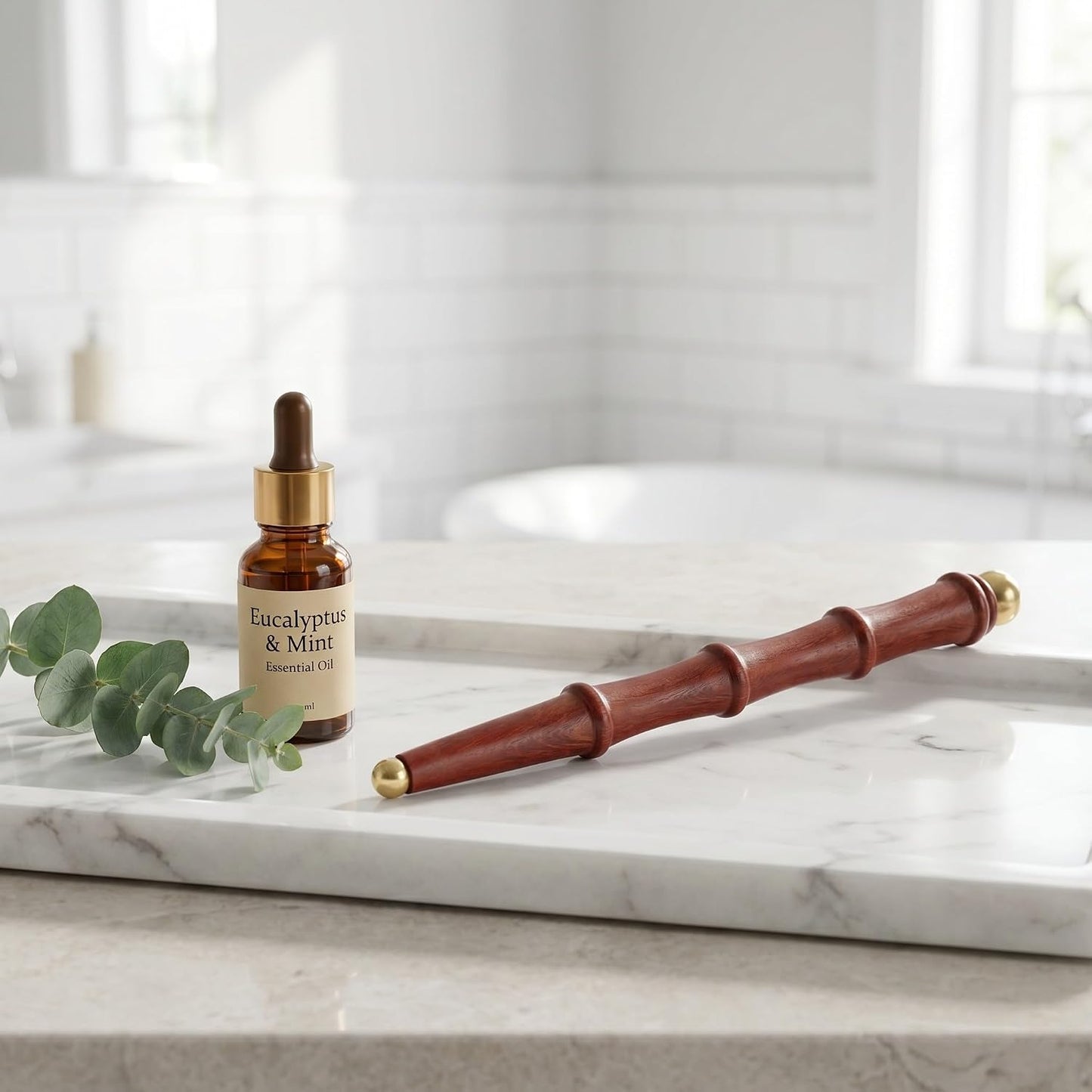 ibasenice Wooden Foot Massage Roller Stick, Manual Acupressure Pen, Trigger Point Wand Massage Stick Rod Tool for Muscle Soothing Face Neck Back Waist Shoulder