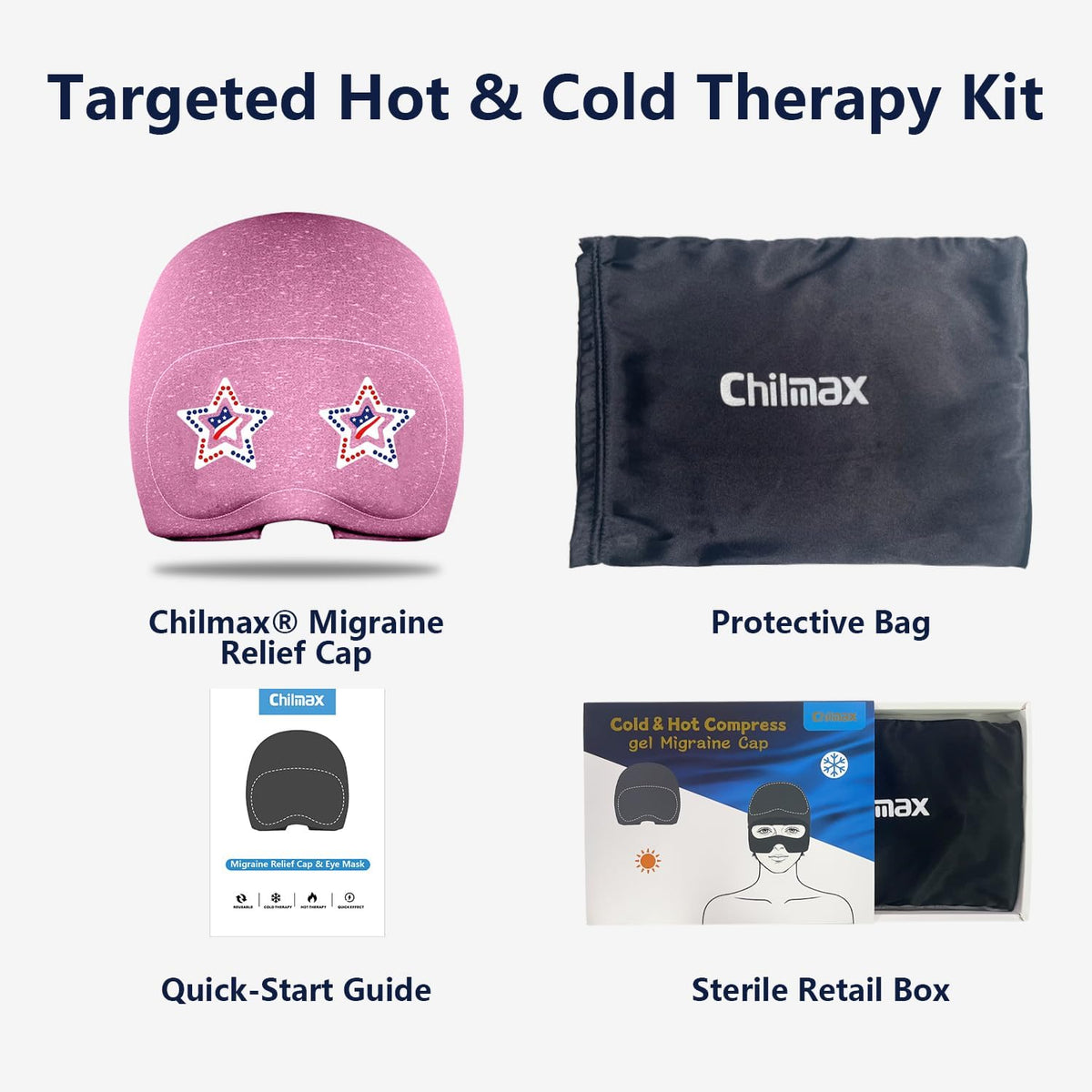 Migraine Relief Cap with Slide-Up Eye Mask, Headache Relief Ice Hat