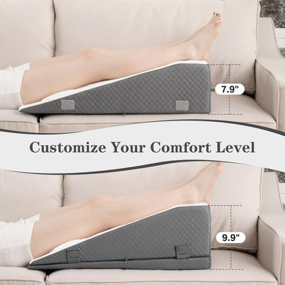 Hapiclody Leg Elevation Pillow for After Surgery – Adjustable Height Knee Surgery Recovery Leg Support Pillow, Designed for Knee Replacement Recovery, Single Leg Elevating Wedge