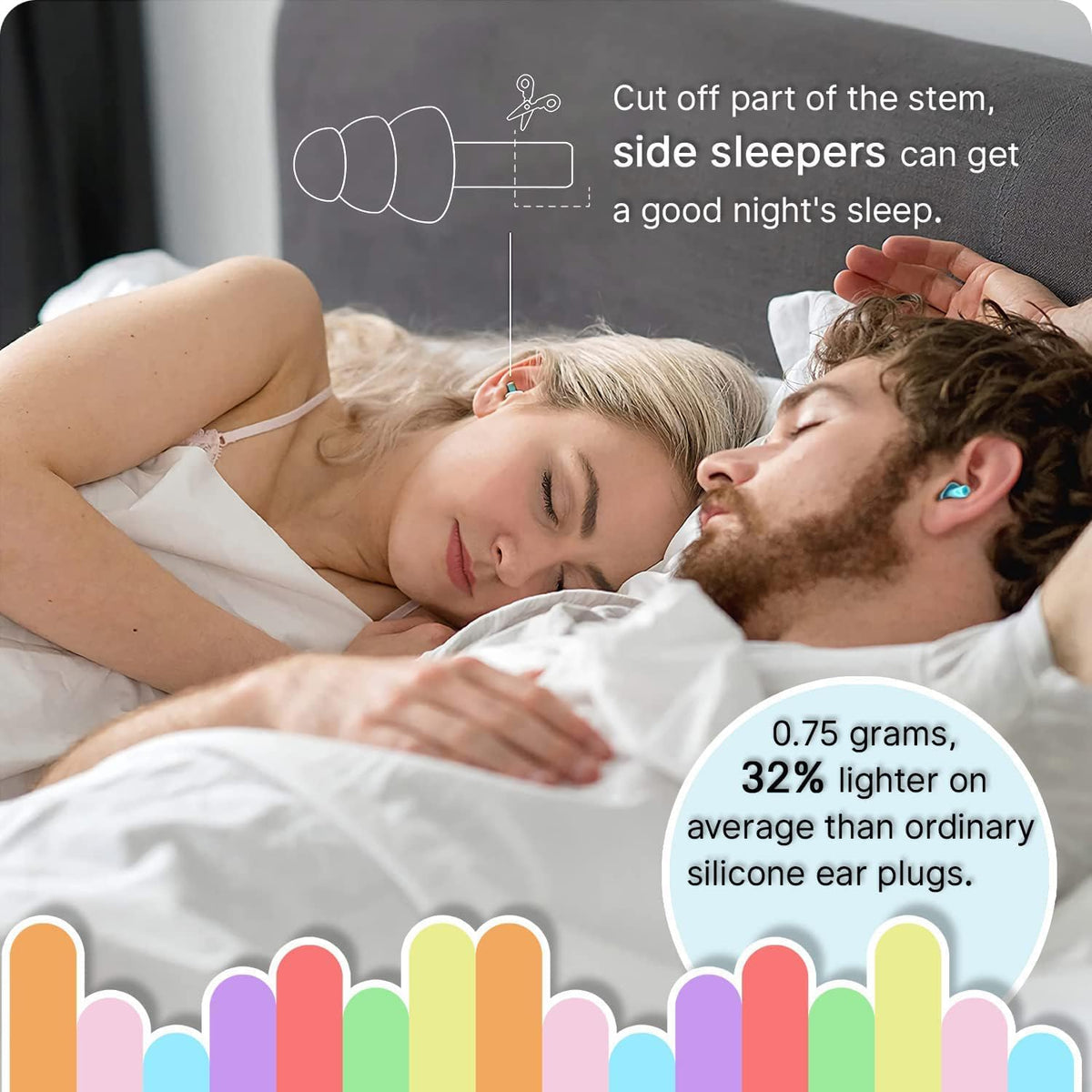 8 Pairs Silicone Earplugs,Noise Reducing Ear Plugs for Sleeping,Swimming,Snoring,Concerts and Loud Events