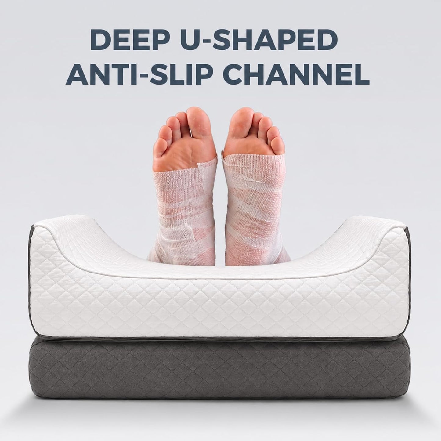 3-Height Adjustable Wide Leg Elevation Pillows for After Surgery or Sleeping, Memory Foam Support for Both Legs, Knee & Ankle Wedge for Swelling & Circulation, Removable Washable Velvet Cover