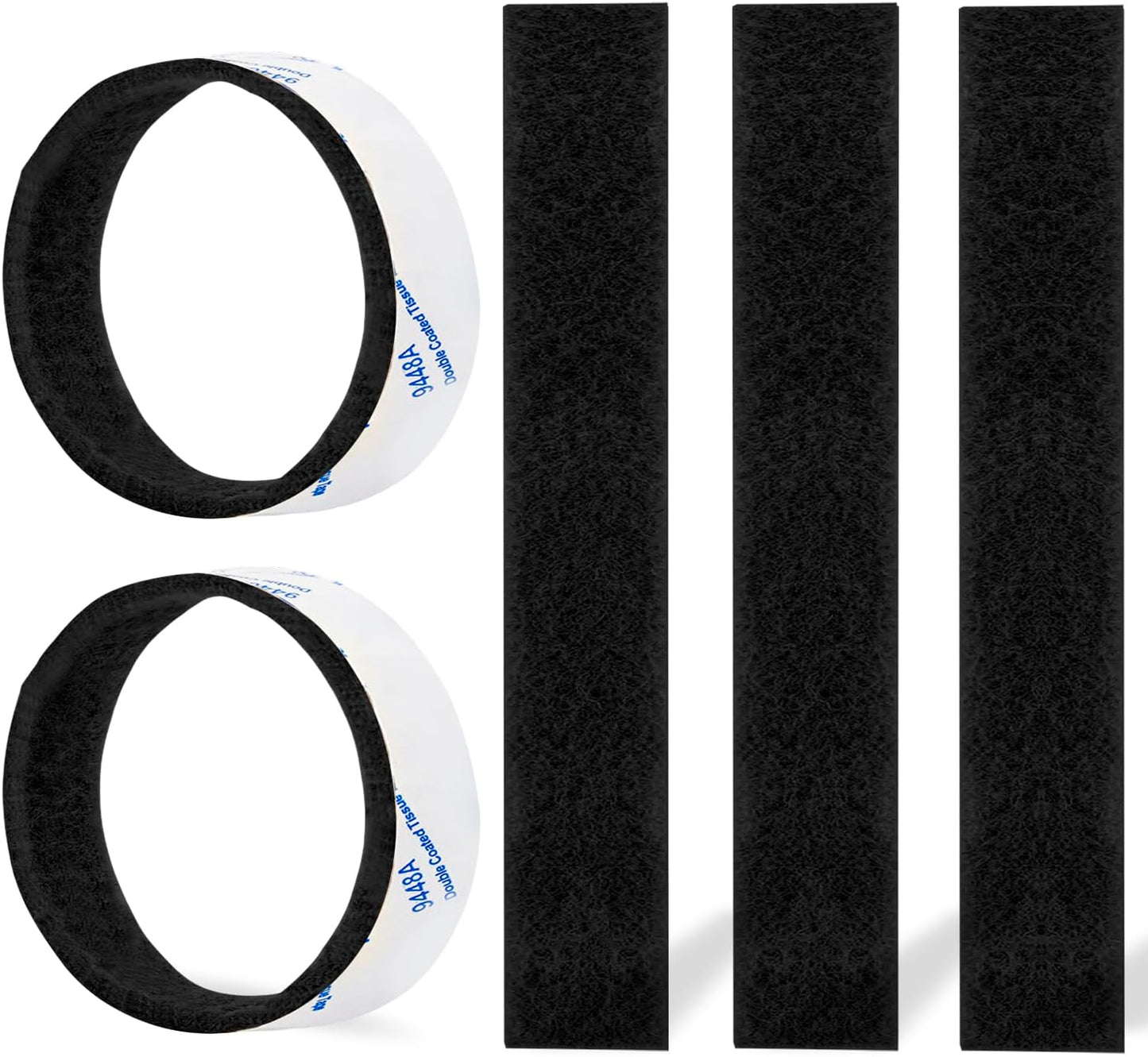 Felt Strips with Adhesive Backing, Felt Tape with Adhesive Backing, Felt Furniture Strips 2 Pack Roll 1/2x 60 Inches Black, Felt Strips for Furniture