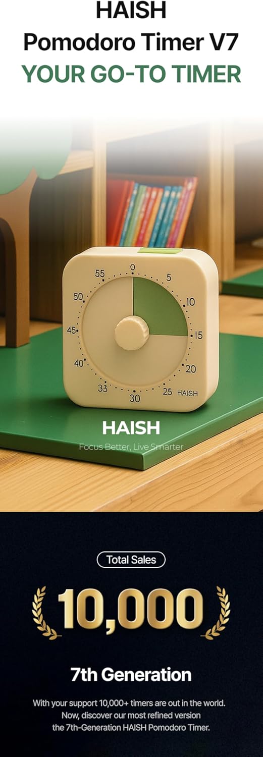 60 Minute Visual Timer for Kids - Premium Countdown Timer with Magnetic Back & Pause Function, Silent Operation for Classroom Teaching Home, Time Management Tool(Batteries Included) (Blue)