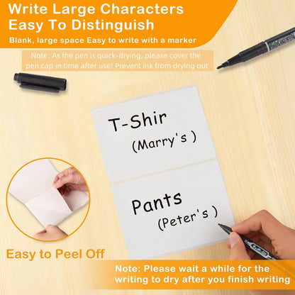 4x6 Inch Removable Storage Bin Labels, 100 Pcs (50 Sheets) Labels for Storage Bins with 1 Marker, Water Oil Tear Resistant No Residue Matte White Labels for Home Office School Business Storage Bins