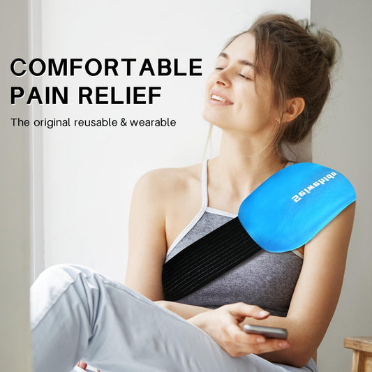 Ice Packs for Injuries Reusable Gel 2 Hot Cold Compress Therapy Pack with Adjustable Strap Soft Ice Wraps for Ankle Knee Leg Neck Shoulder Wrist Feet Back Pain Relief (Purple, Medium 10 x 5.5 Inch)
