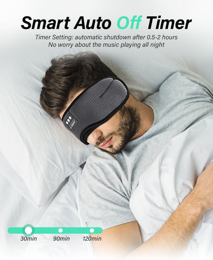 LC-dolida Sleep Headphones, White Noise Bluetooth Sleep Mask 3D Breathable Wireless Eye Mask for Timing, Sleep Mask with Bluetooth Headphones for Side Sleepers Travel Yoga, Cool Gadgets for Women Men