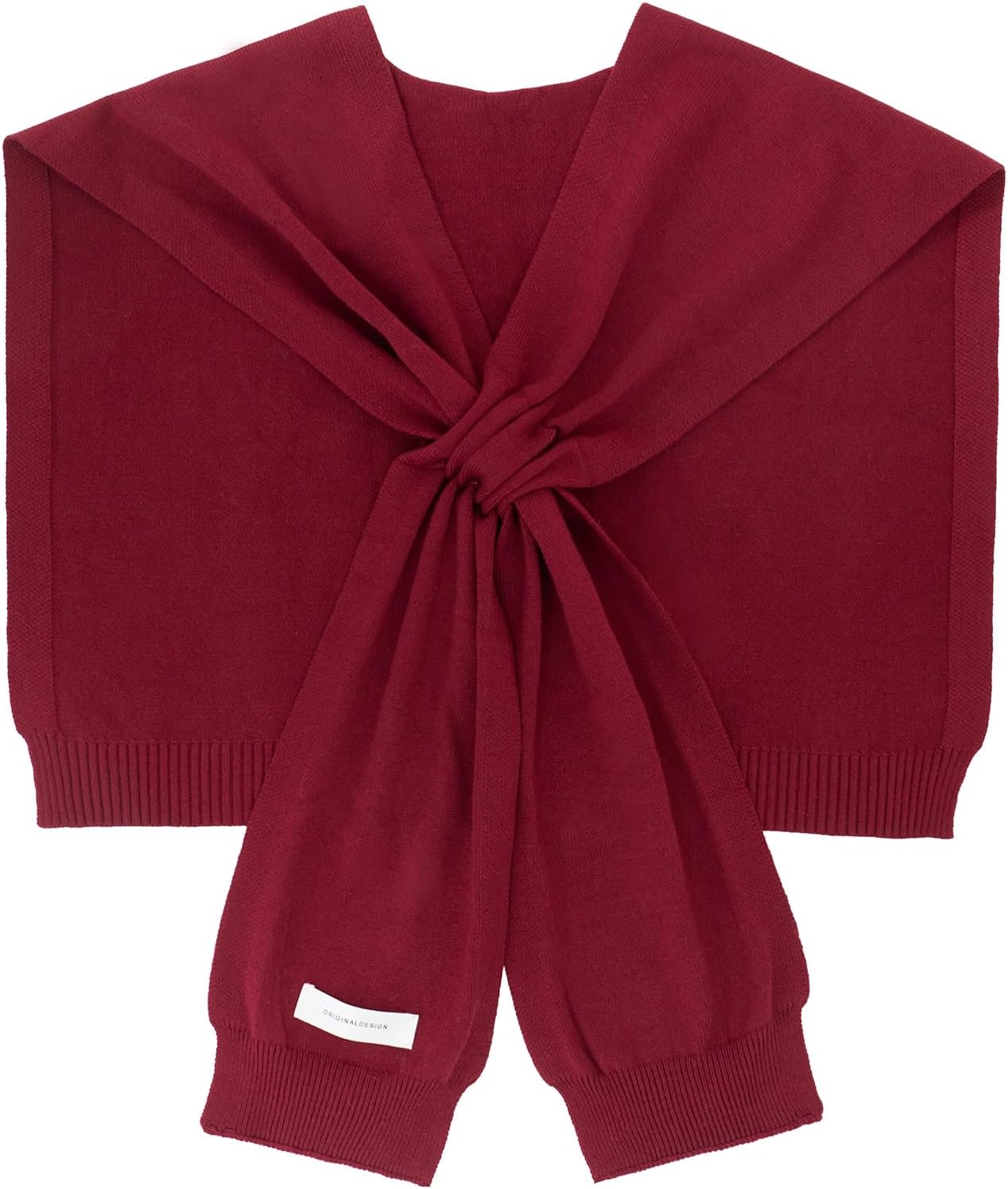 WaJuemy Women's Sweater Shawl Wraps Sleeves Knitted Collar Sweater Scarf Top Casual Lightweight Shoulder Cape Accessories