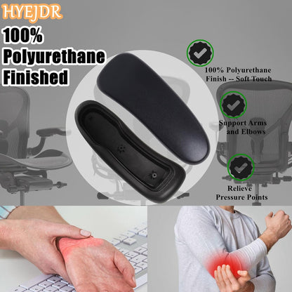 Chair Armrest Replacement, Arm Pad Caps Replacement for Herman Miller Classic Aeron Chair Graphite Black 1 Pair