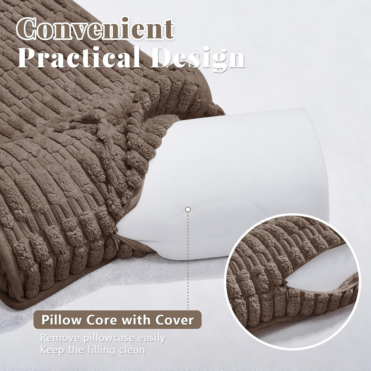 Headrest and Support Pillow,Recliner Pillow for Neck, Head, or Foot for Office or Massage Chairs, Neck Pain Relief and Cervical Support. Nonslip, Zipped Cover.(Cream, 5.5" Wx13 Lx3 H)