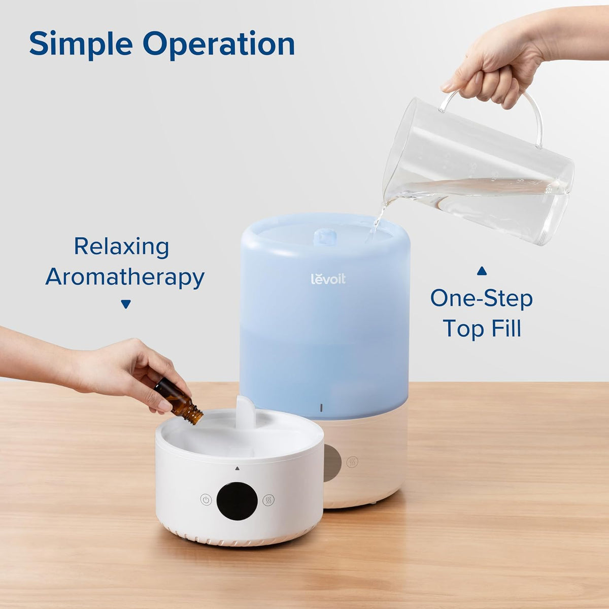 Levoit Humidifiers for Bedroom, Smart Warm and Cool Mist, Symptom Relief
