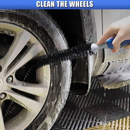 Long Handle Car Engine Cleaning Brush, Hard Bristle Automotive Wash Brushes, Flexible Bendable Vehicle Detailing Brush for Car Radiator Dryer Vent, Engine Oil Residue (1PC)