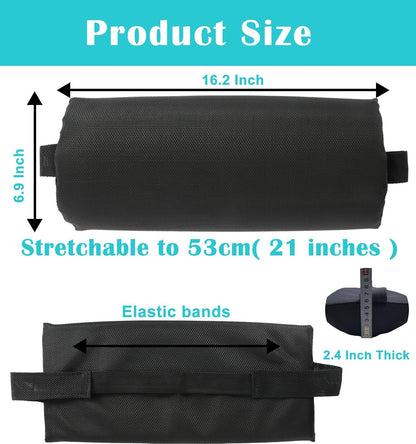 Headrest Pillow for Recliners, Zero Gravity Chair Replacement Pillows with Strap, Large 16.2" Length Outdoor Chaise Lounge Chair Cushion for Neck Lumbar Support, Black