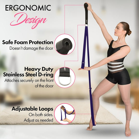 Stretching Strap with Door Anchor for Splits and Flexibility Training