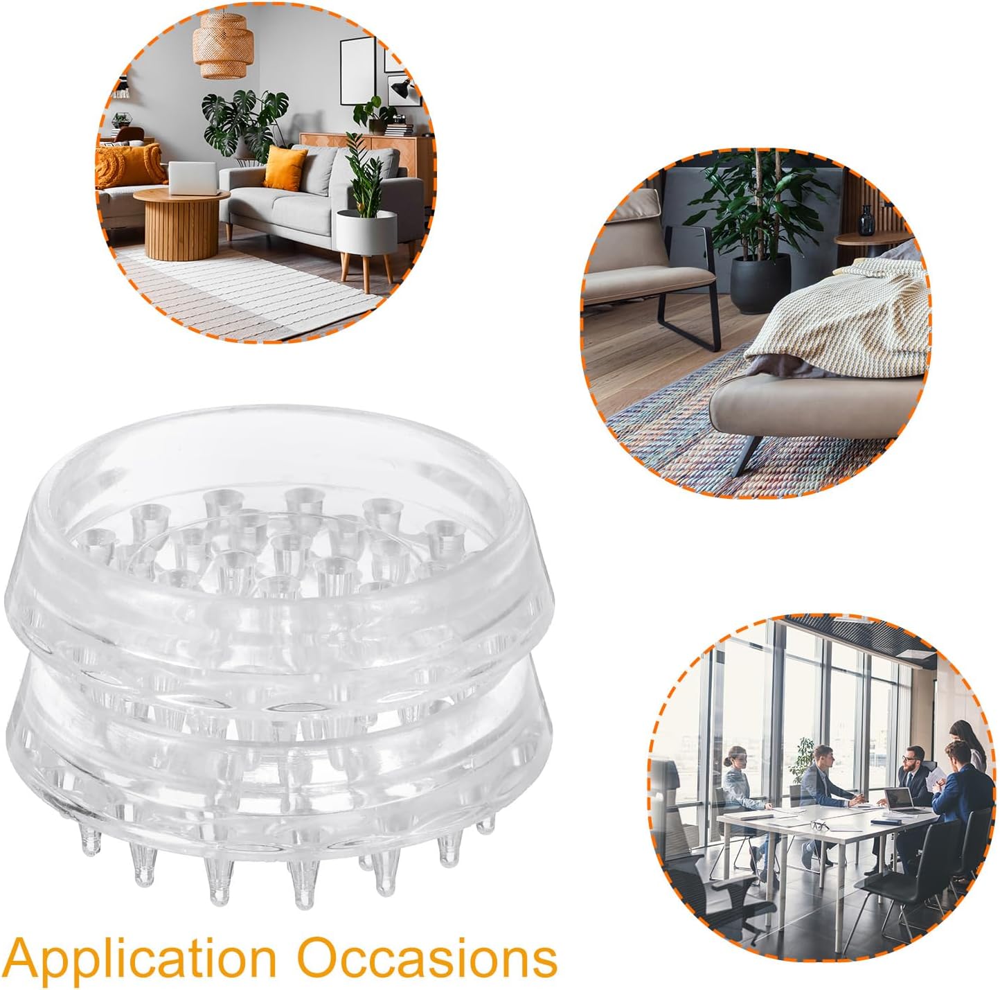uxcell 4 Pcs Carpet Protectors Spiked Caster Cups 1.46" Round Spiked Furniture Cup Furniture Carpet Protectors for Furniture Legs Table Chair Sofa