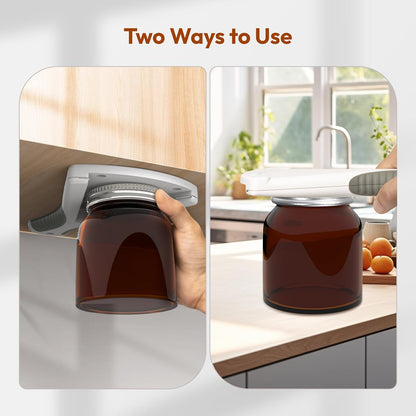 Jar Opener for Seniors, Ideal Bottle Opener, Easy Grip Jar Opener & Under Cabinet Car Opener Effortless to Unscrew Any-Sized Lid, Essential Kitchen Gadgets for Weak Hands or Arthritis