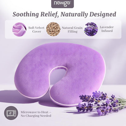 NEWGO Face Heating Mask, Moist Heat for Sinus & Migraine, Purple | Reusable and Easy to Use, Microwavable Warm Compress for Sinus Pressure, Migraine, and Tension Headache Relief
