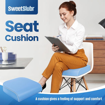 SweetSlubr Memory Foam Seat Cushion, Office Chair Cushion, 3-Inch, Large