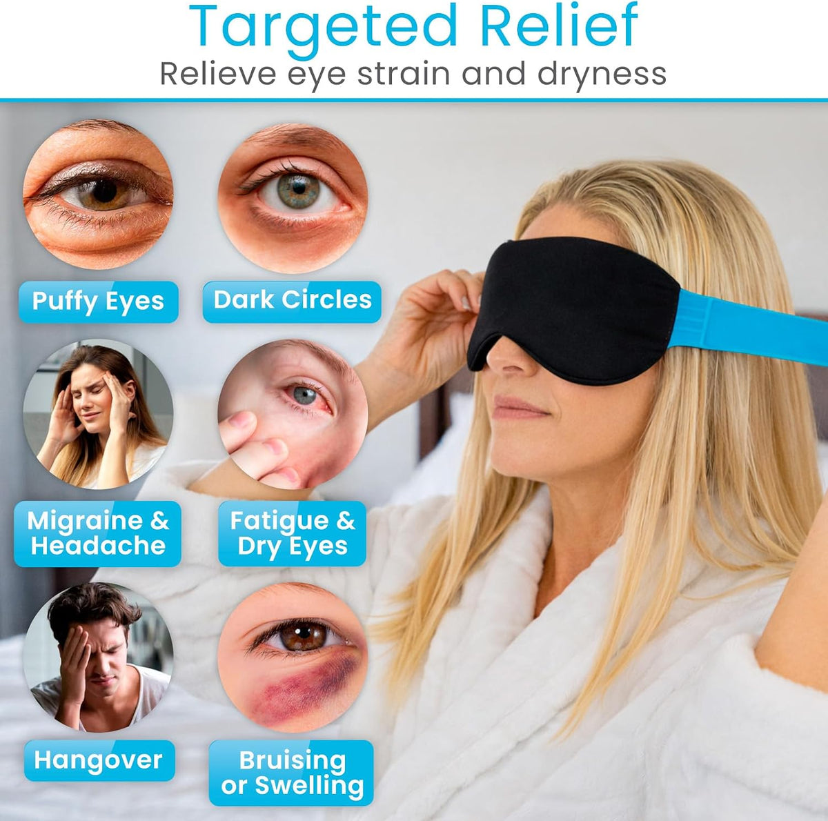 Artic Flex Heated & Cooling Eye Mask for Sleeping - Reusable Gel Ice Pack