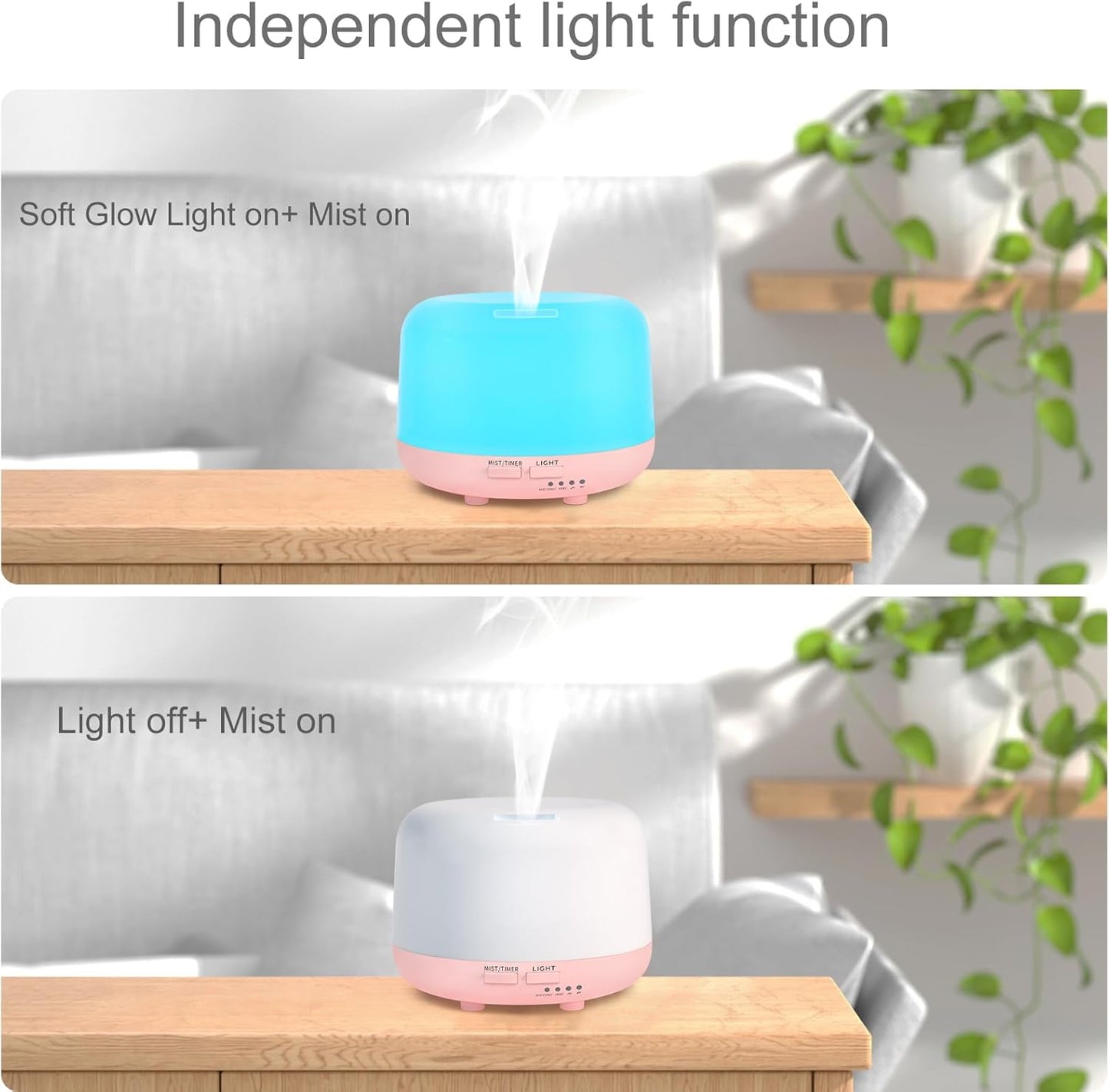300ML Essential Oil Diffuser, Remote Control Ultrasonic Aromatherapy Oil Diffusers Cool Mist Humidifier, Waterless Auto-Off and 7 LED Light Colors for Bedroom, Yoga, SPA, Baby