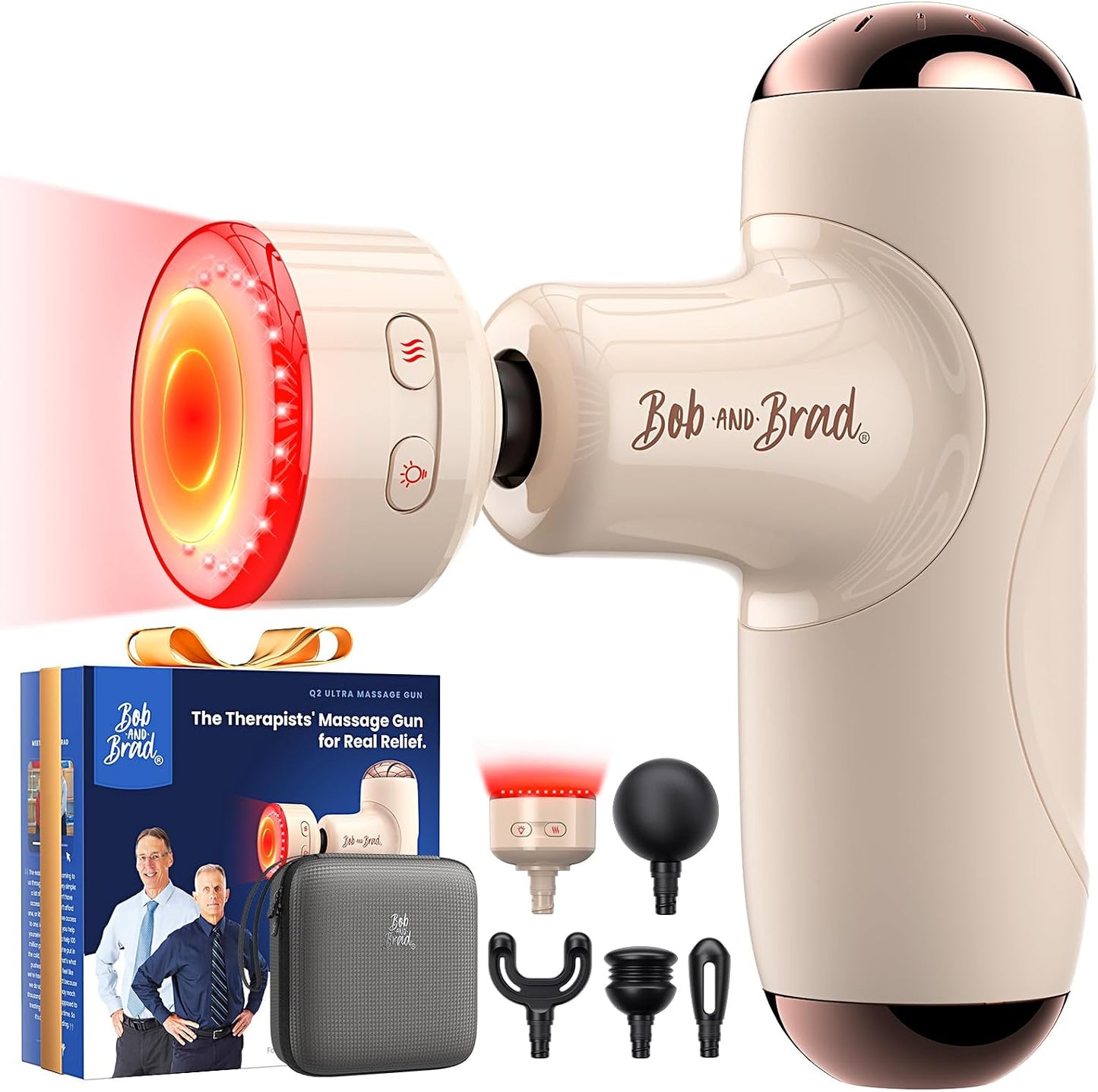 BOB AND BRAD Q2 Mini Massage Gun, Pocket-Sized Deep Tissue Massager Gun, Portable Percussion Muscle Massager Gun, Ultra Small & Quiet Muscle Massage Gun for Muscle Recovery with Carry Case