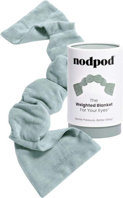 Nodpod Mineralized Silk Gentle Pressure Sleep Mask - Strap-Free, Light-Blocking Design for Sleep, Travel & Relaxation - Weighted Eye Pillow, Machine Washable (Willow)