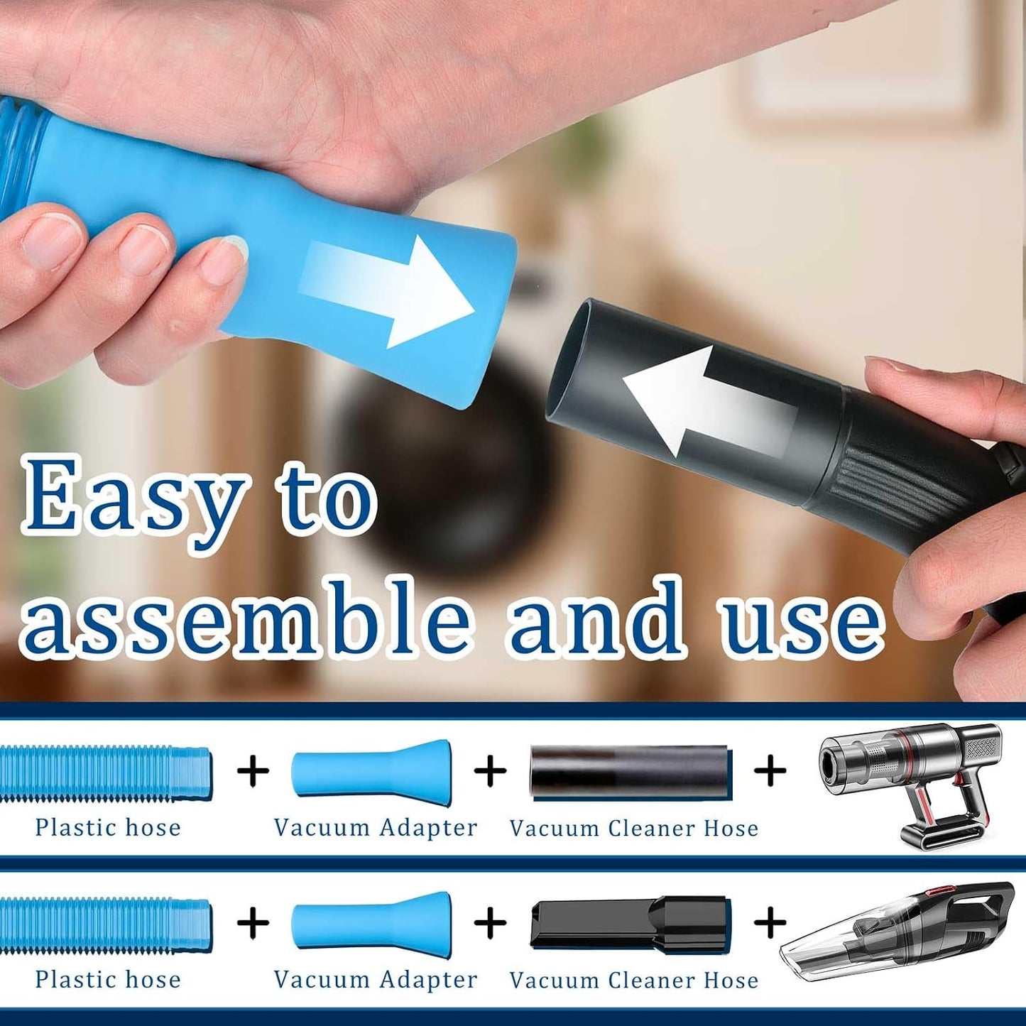 Dryer Vent Cleaner Kit - Compatible Universal Vacuum Attachment Hose with Most Vacuum Cleaner, Dryer Lint Cleaner Kit and Cleaning Brush Tools for Efficient Dryer Vent Hose Maintenance (Black)