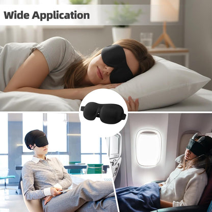 12 PCS 3D Blackout Sleep Masks, 3D Eye Mask, Lightweight Knitted Fabric Sleeping Blindfold with Zero-Pressure Eye Space, Adjustable Elastic Strap, Eye Cover for Men Women Travel Side Sleepers