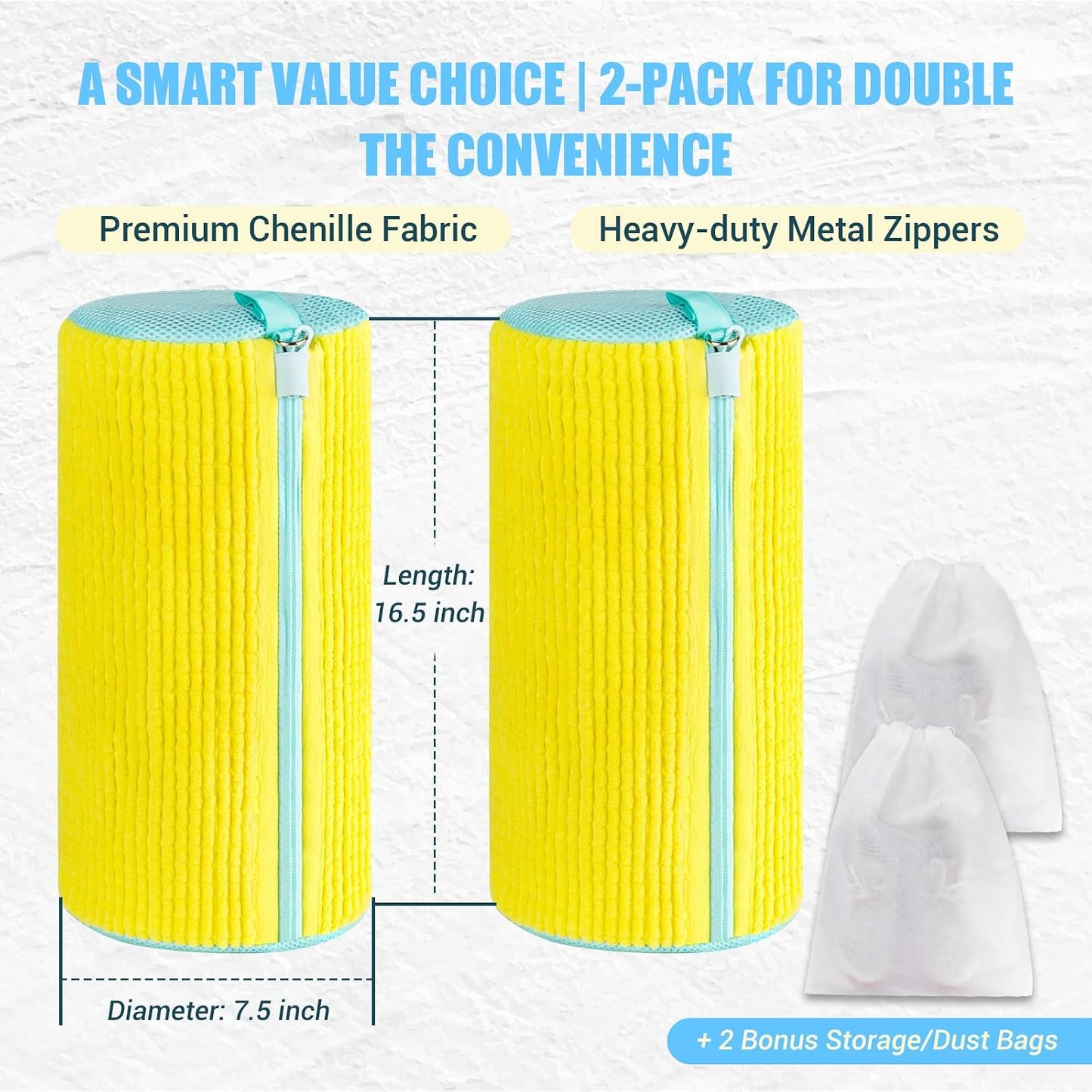 Shoe Washing Machine Bag, 2 PC Reusable XXL Shoes Laundry Bag for sneakers | Wash bags for washer and dryer, with concealed heavy-duty zipper to protects shoes & machine, Cleaning bag for tennis shoe