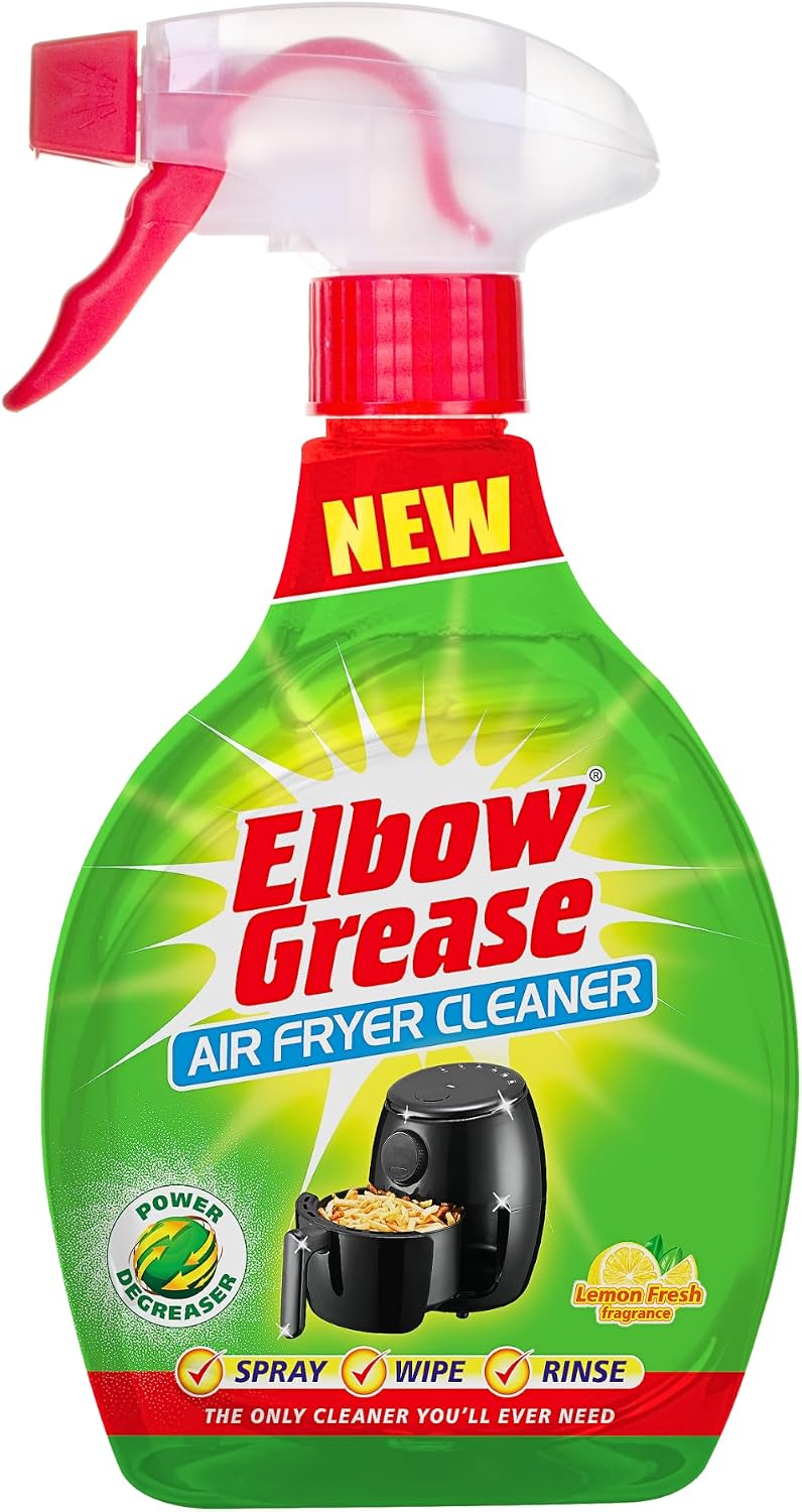 Elbow Grease Air Fryer Cleaner Spray | Spray, Foam, Wipe, Rinse - Cuts Through Dirt, Grease & Grime (Lemon Fresh, 500ml) | Spray, Foam, Wipe, Rinse - Cuts Through Dirt, Grease & Grime