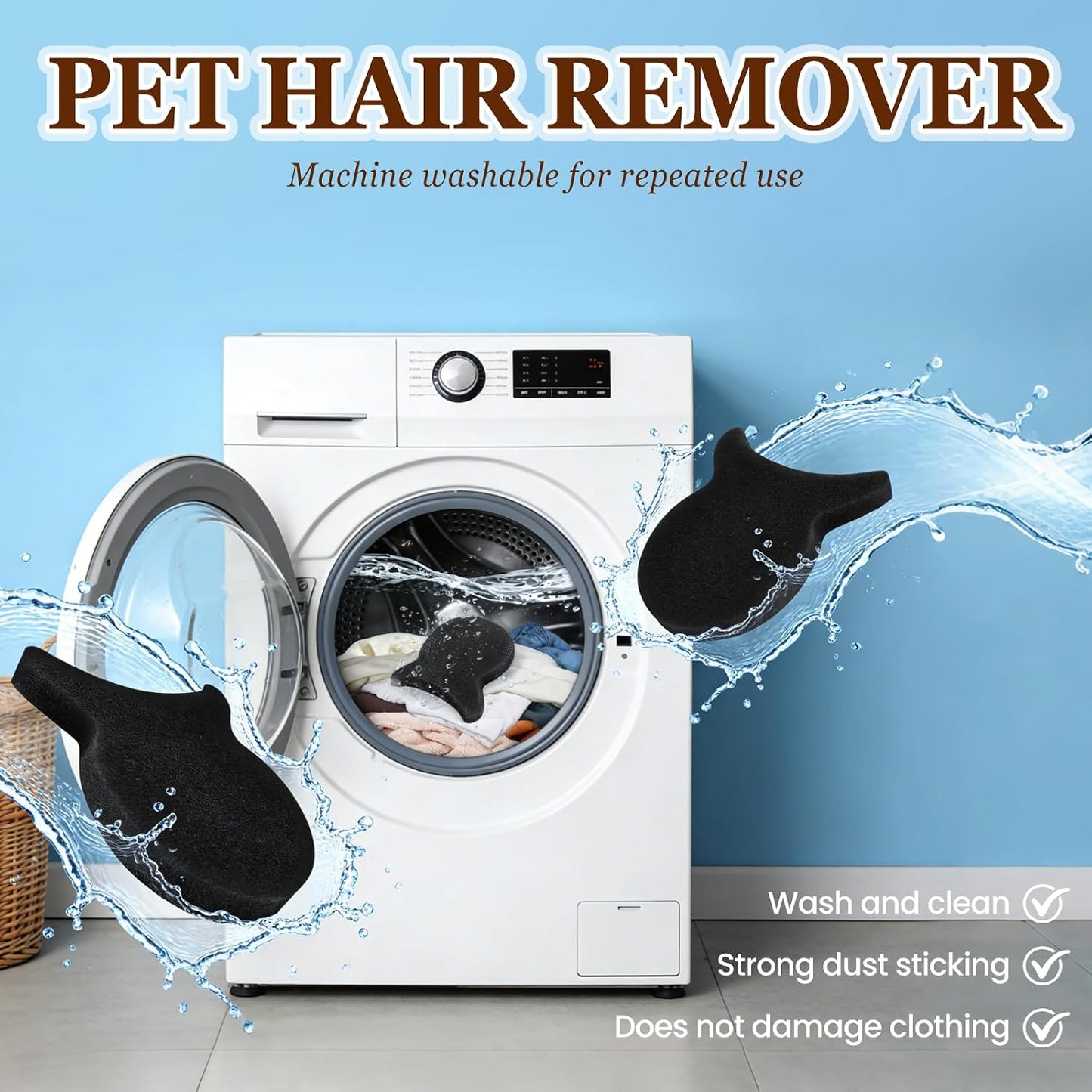 Pet Hair Remover for Laundry, Reusable Dog & Cat Hair Remover Tool, Effectively Removes Pet Hair, Lint and Dander from Bedding and Clothing, Suitable for Washing Machines, Dryers 4PCS