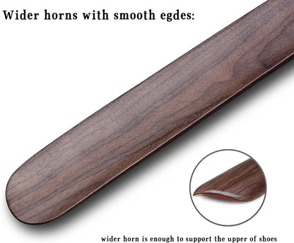 Luxdecor Long Handled Wooden Shoehorns-24in Wooden Long Handle Shoe Horn for Seinors Men Boot Jack Shoe Helper for Women