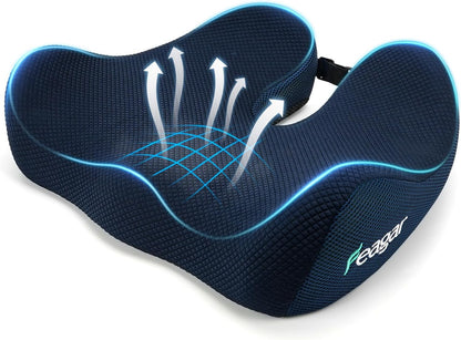 Seat Cushion for Office Chair - Memory Foam Tailbone Cushion | for Desk Chair, Car Seat and Wheelchair - Ergonomic Chair Pad for Hip and Lower Back Comfort - Washable Mesh Cover