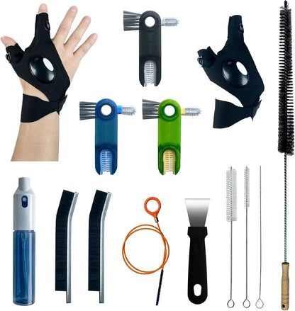 King Origin 12 PCS Home Crevice Cleaning Brush Set | Kitchen Bathroom Cup Lid Straw Dryer Vent Gap Cleaning Tools Household Cleaning Supplies