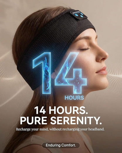 Sleep Headphones Bluetooth 5.4 Headband, Wireless Sleep Headphones with Ultra-Thin Stereo Speakers for Side Sleepers, Breathable & Soft Sports Headband for Running Exercise, Yoga, Travel