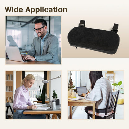 Memory Foam Chair Armrest Pads, 1 Pair Office Chair Arm Pads, Gaming Chair Arm Rest Pillows, Desk Chair Elbow Support Cushions for Offices, Study Rooms, Game Rooms | Soft elbow cushions with adjustable straps for office chairs, gaming chairs, desk chairs
