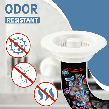 TGOSOMT Kitchen Sink Drain Strainer Stopper, Anti-Clog & Quick Drain | 3-IN-1 Design, Stainless Steel 304, Removable Strainer Basket, Corrosion & Scratch Resistant, Fits US Standard 3-1/2" Drain