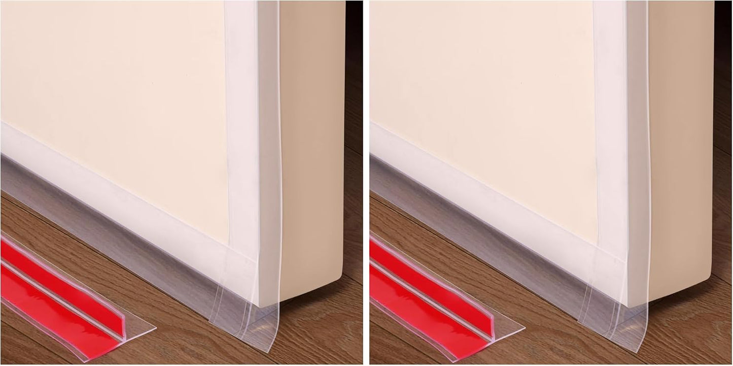 Benory T-Shaped Silicone Door Weather Stripping, Clear, 1.38" W x 20 ft | T-shaped design helps the seal stay in place on door frames while reducing drafts, energy loss, and outside noise