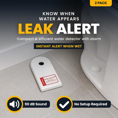 Zircon® Leak Alert™ Water Leak Detector, Loud 90 dB Water Alarm | Detect leaks before costly water damage near water heaters, appliances and plumbing fixtures; no setup required