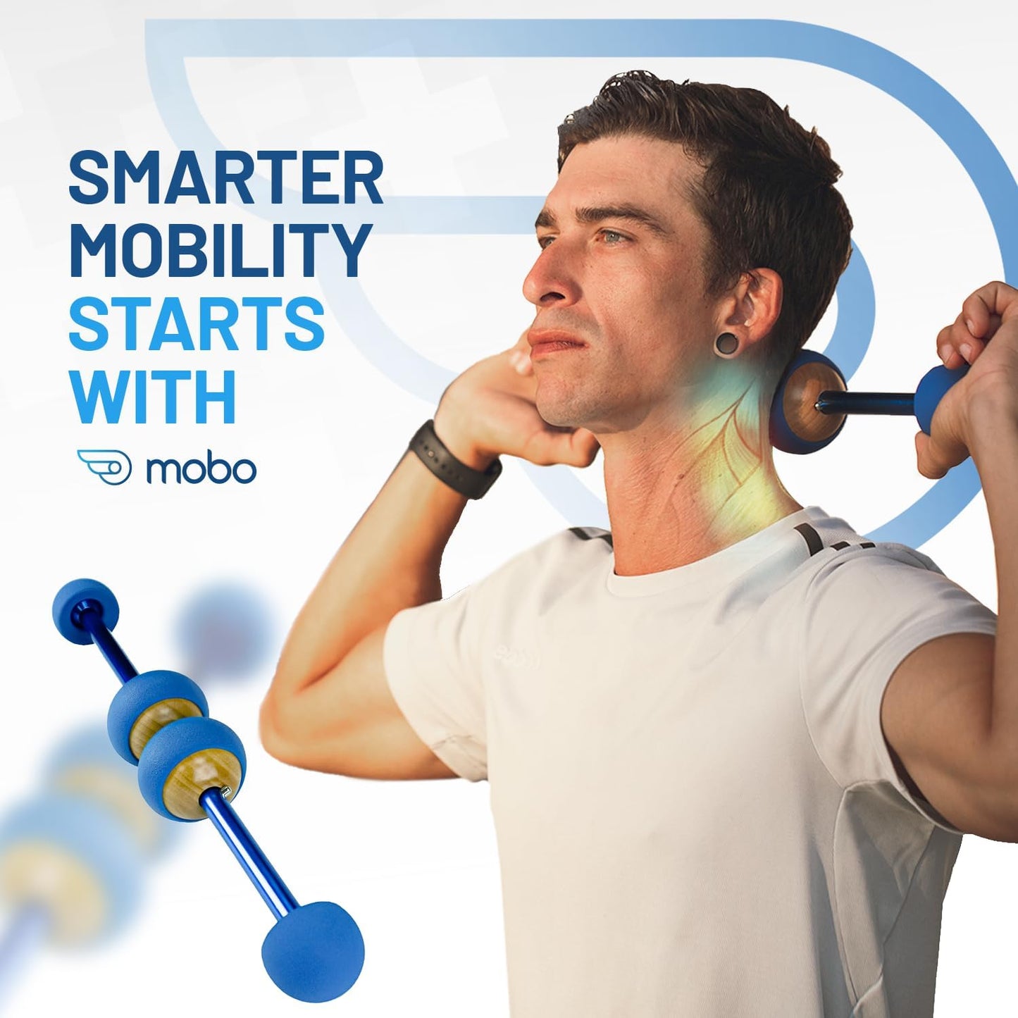 MOBO Deep Tissue Muscle Roller Stick for Back, Leg Recovery Massage Roller | One tool replaces a foam roller, massage ball & handheld massager for calves, quads, back & shoulders